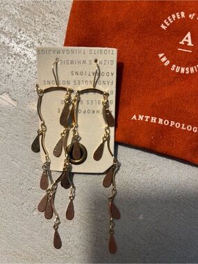 NWT Anthropologie Keeper Of Secret Sunshine Earrings and Bag